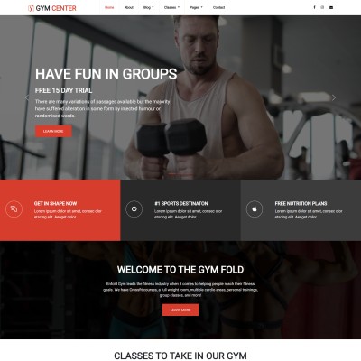 gym center home page
