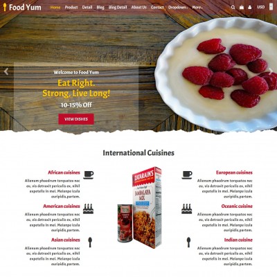 Restaurant website template home web design