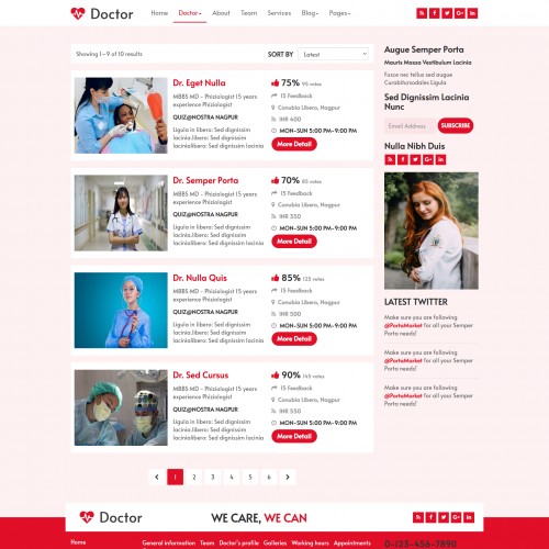 Doctor listing website template html