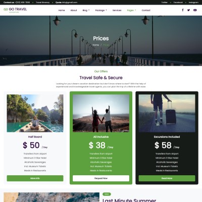 Responsive travel gallery page
