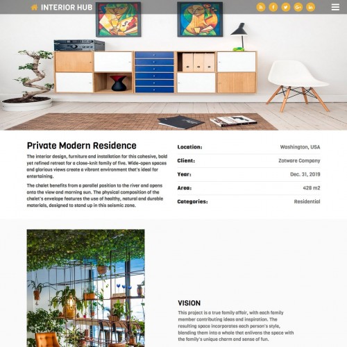 Interior projects page made in bootstrap