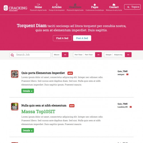 Headlines HTML Bootstrap Page