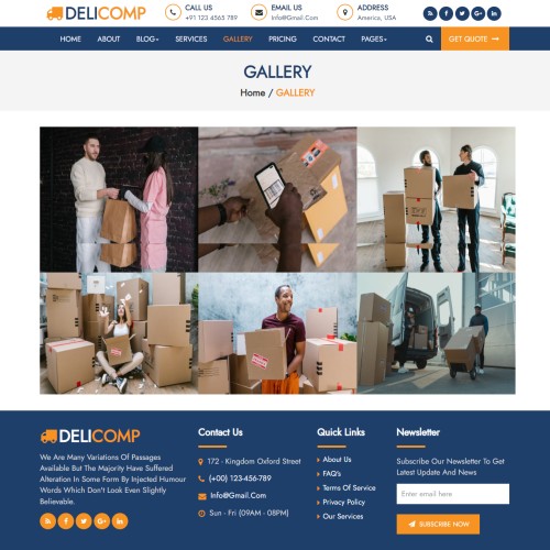 Company project gallery page with model popup