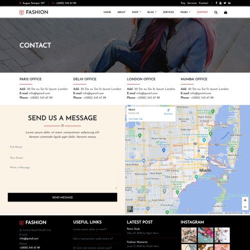 Fashion company contactus page bootstrap