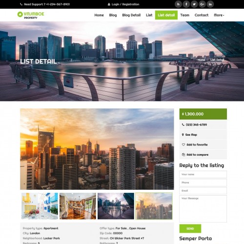 Free property details and inquiry page html design