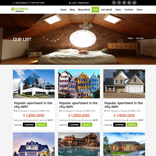 Responsive real estate property listing page
