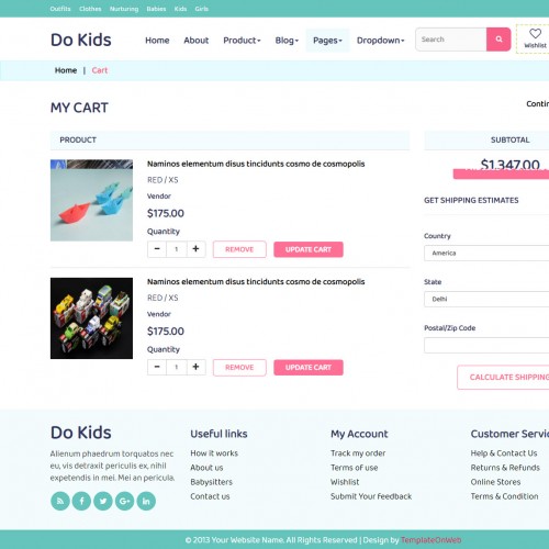 Shopping cart page html design