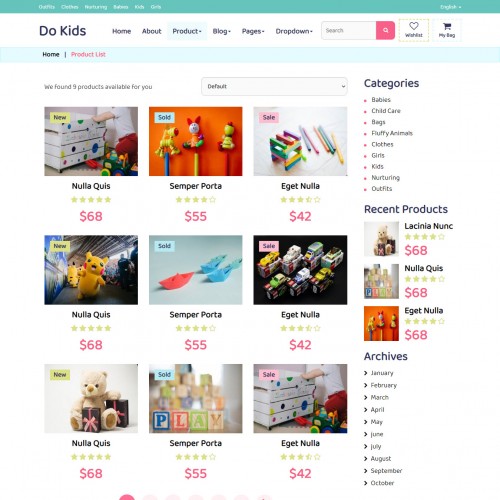 Shopping Cart responsive products listing