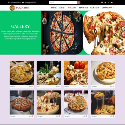 Responsive pizza food gallery