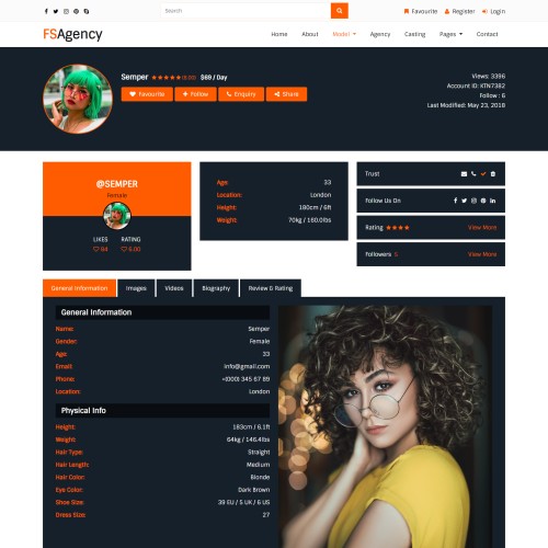Model personal details page html