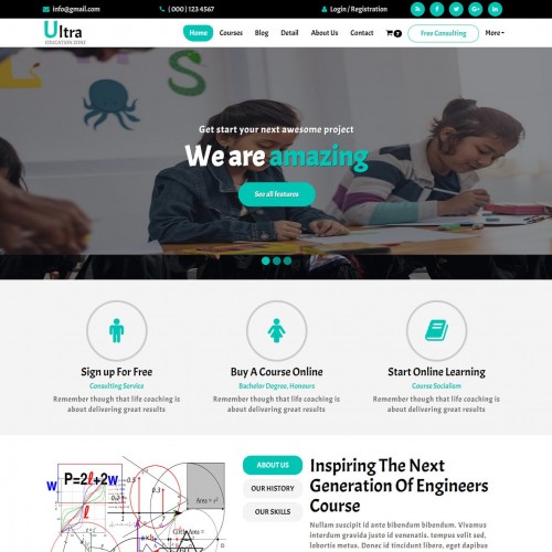 Teaching website template home page html design