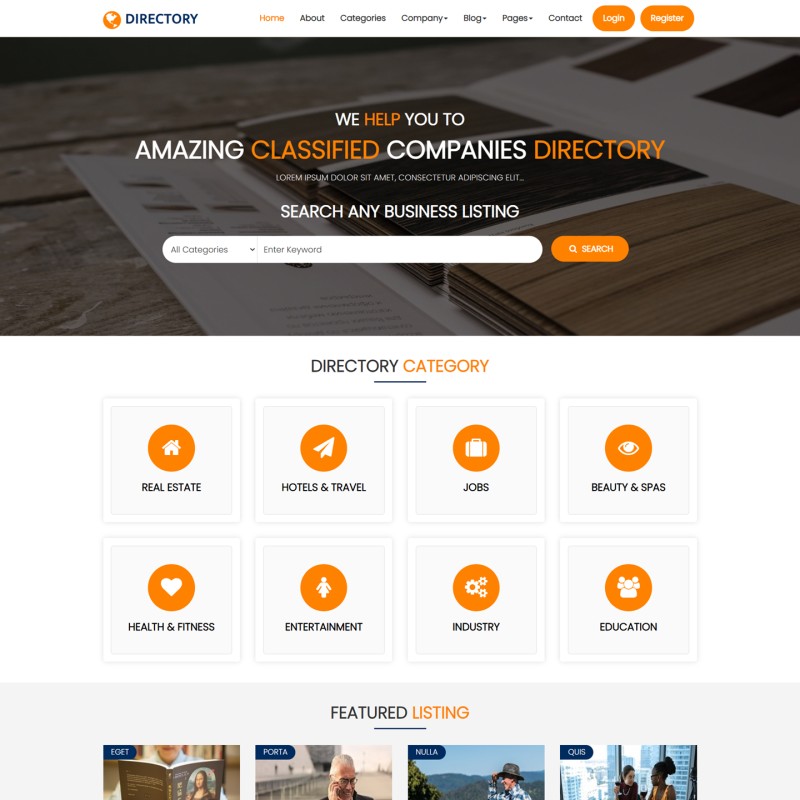 Business Directory Website Template Free