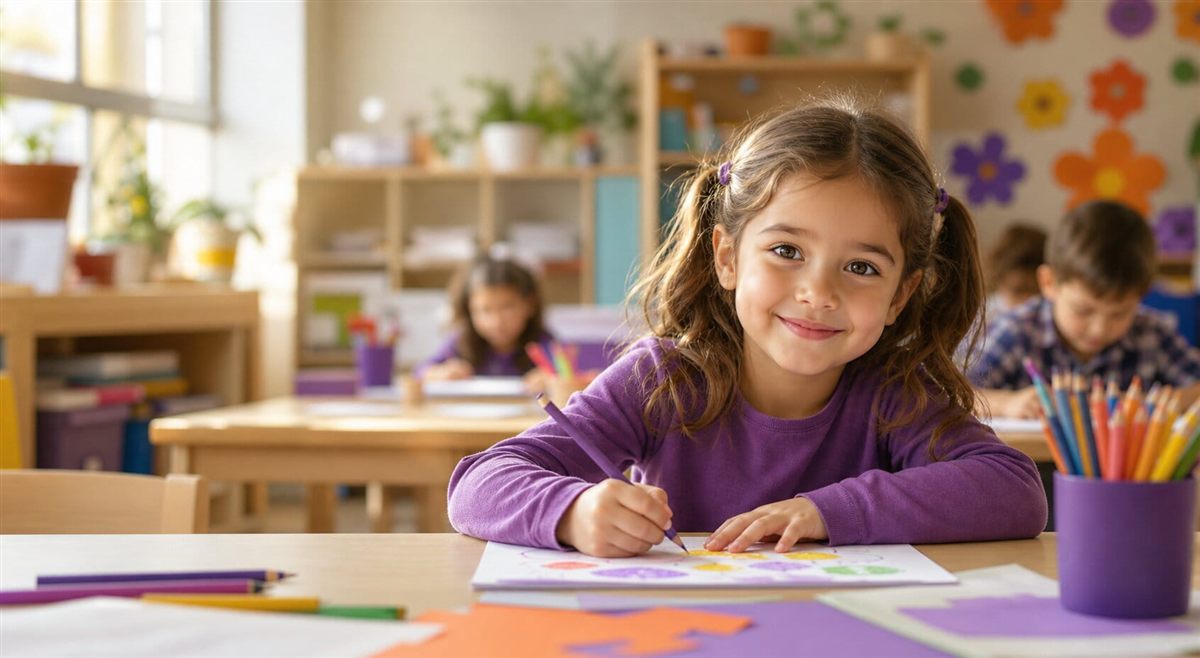 Children learning and playing in class