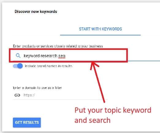 Website keywords search