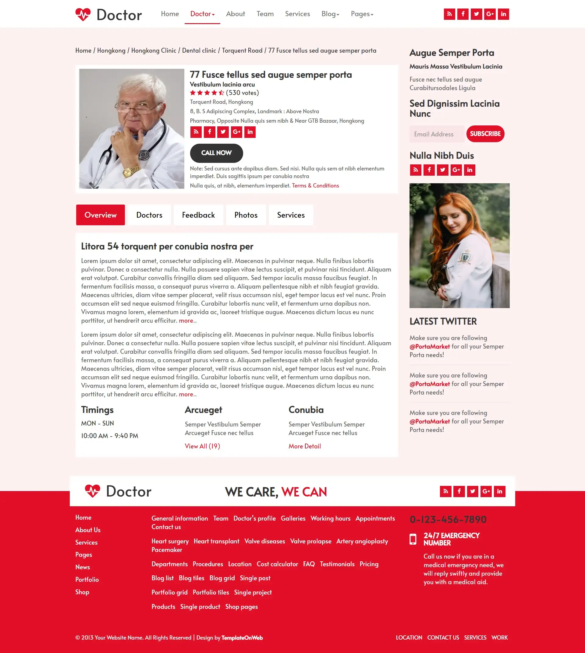 Doctor portfolio details website page