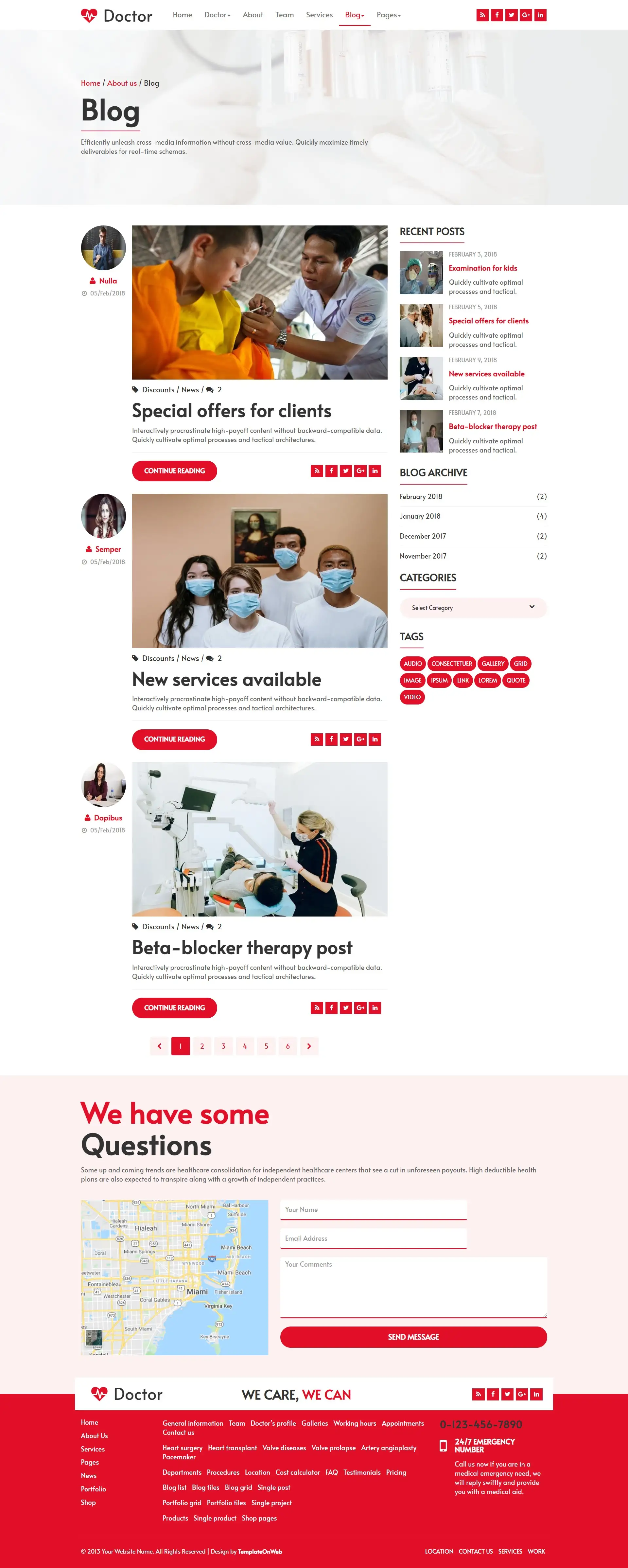 Doctors blogs page html design