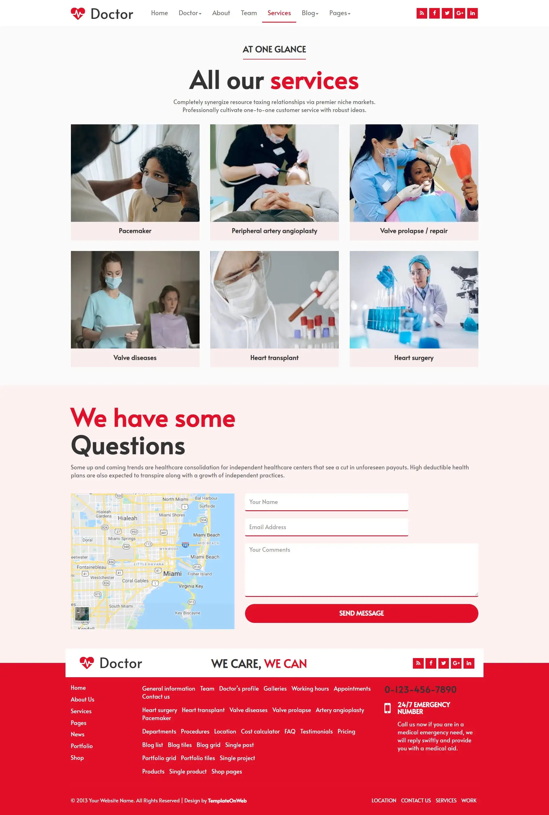 Healthcare services html in bootstrap