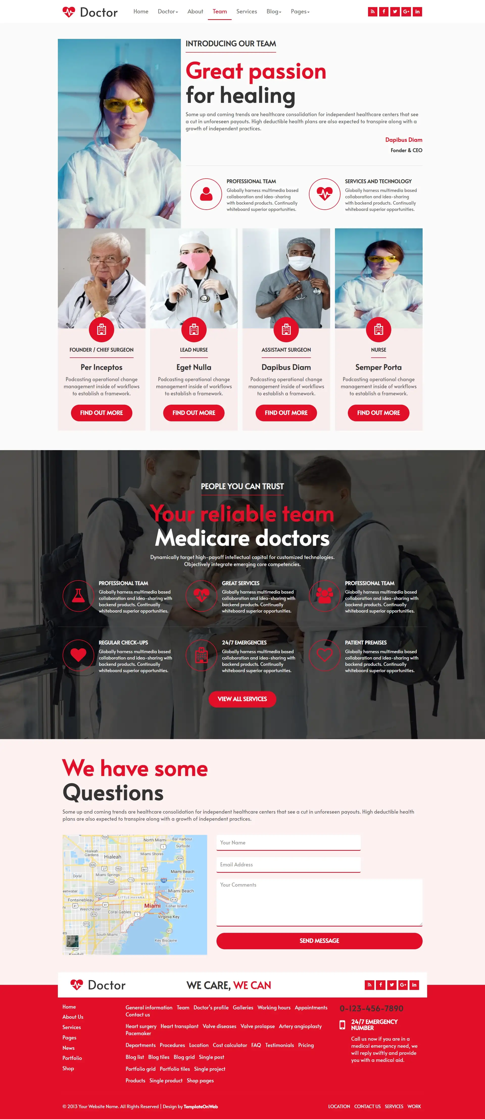 Best medical template team page html web design