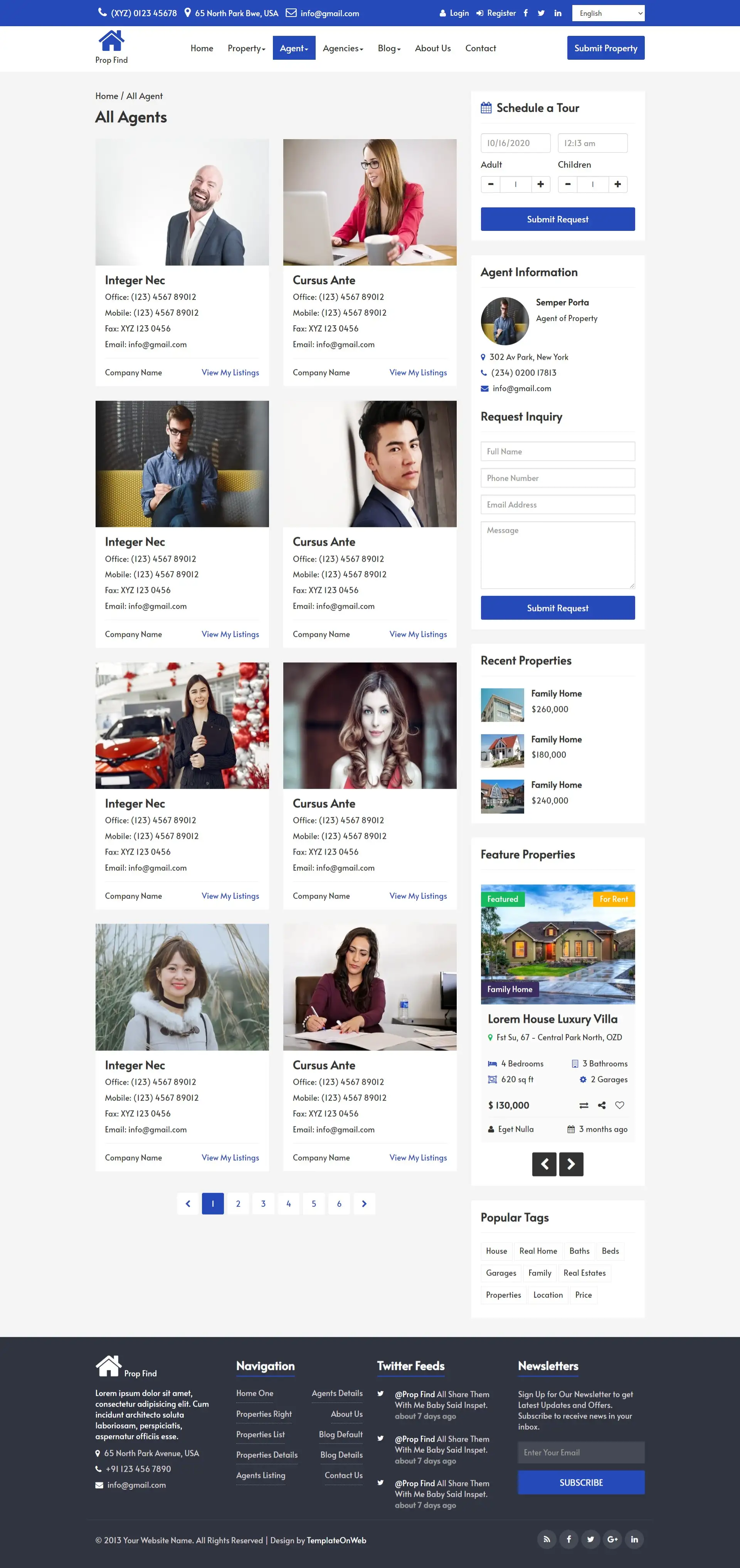 Property management agents listing page