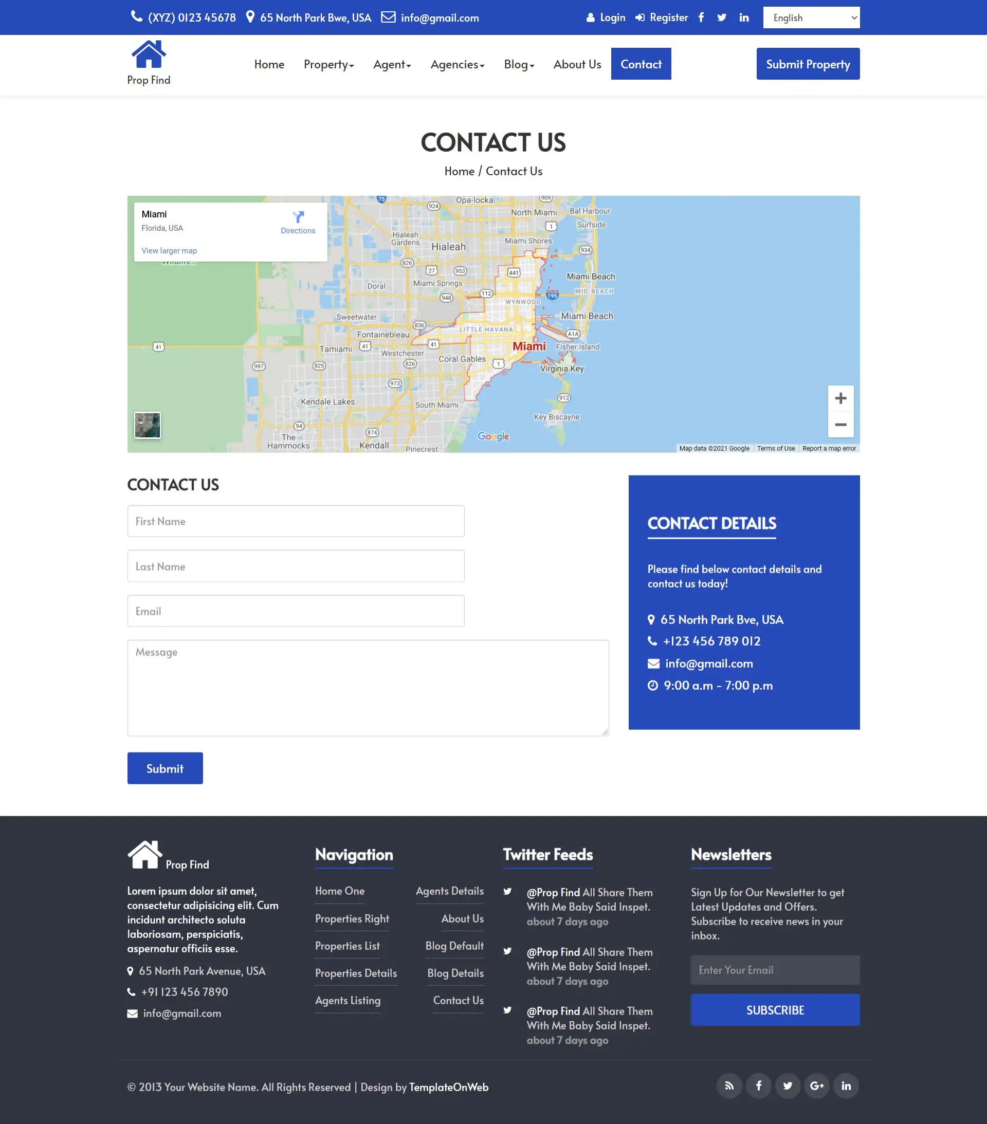 real estate company contactus