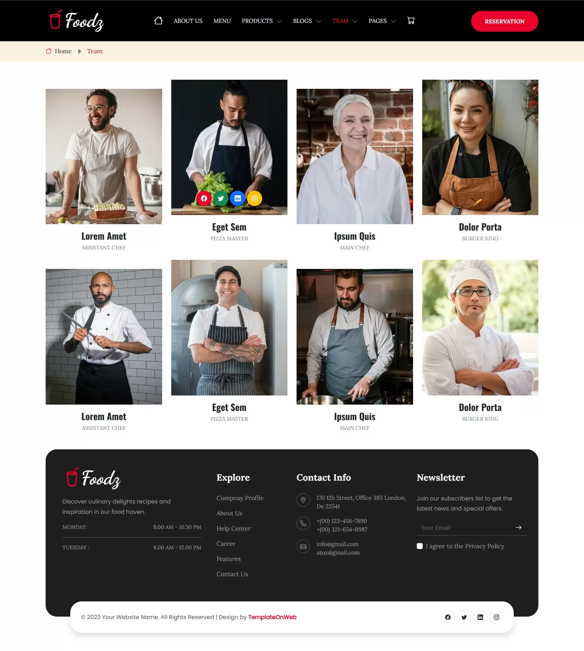 Showcases chefs introduction and philosophy