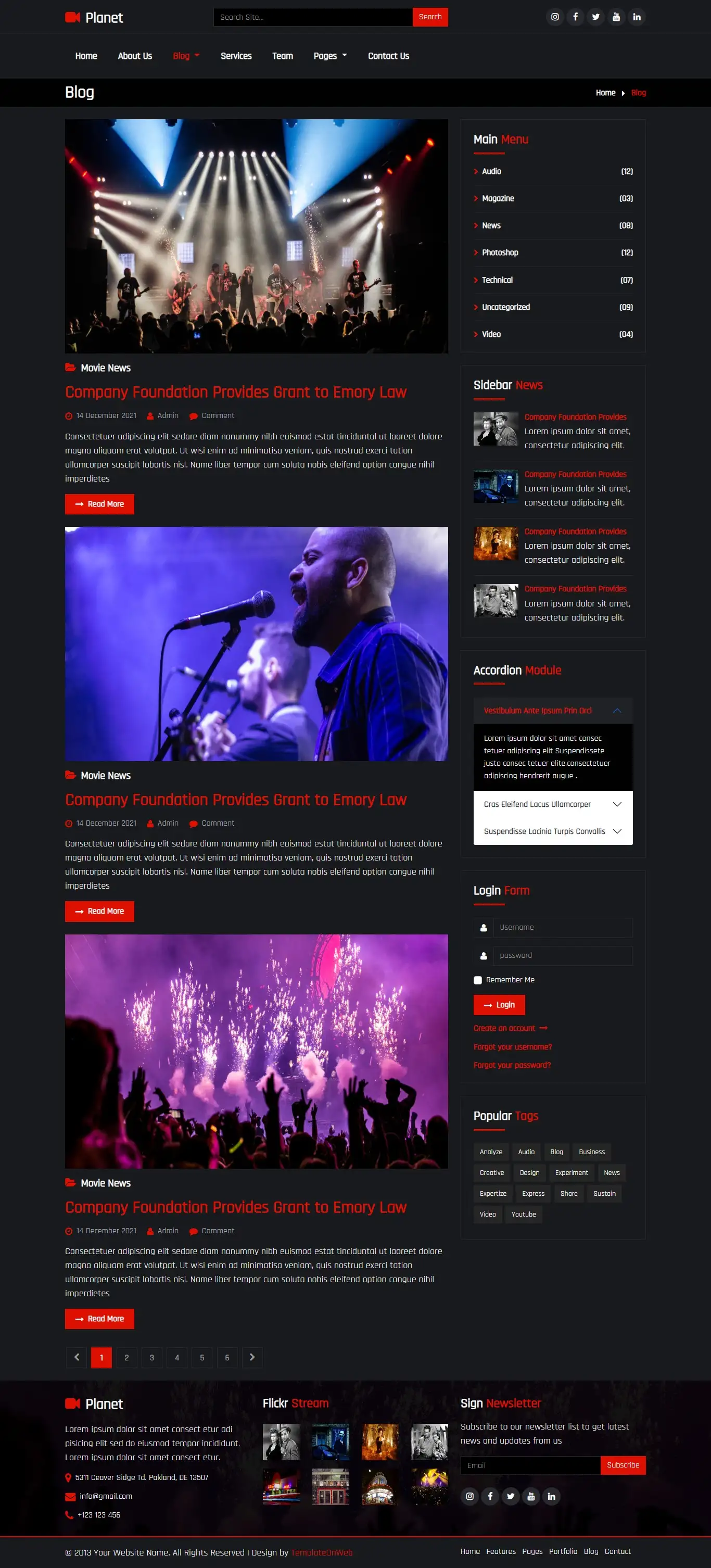 Movie review blog listing page bootstrap 5