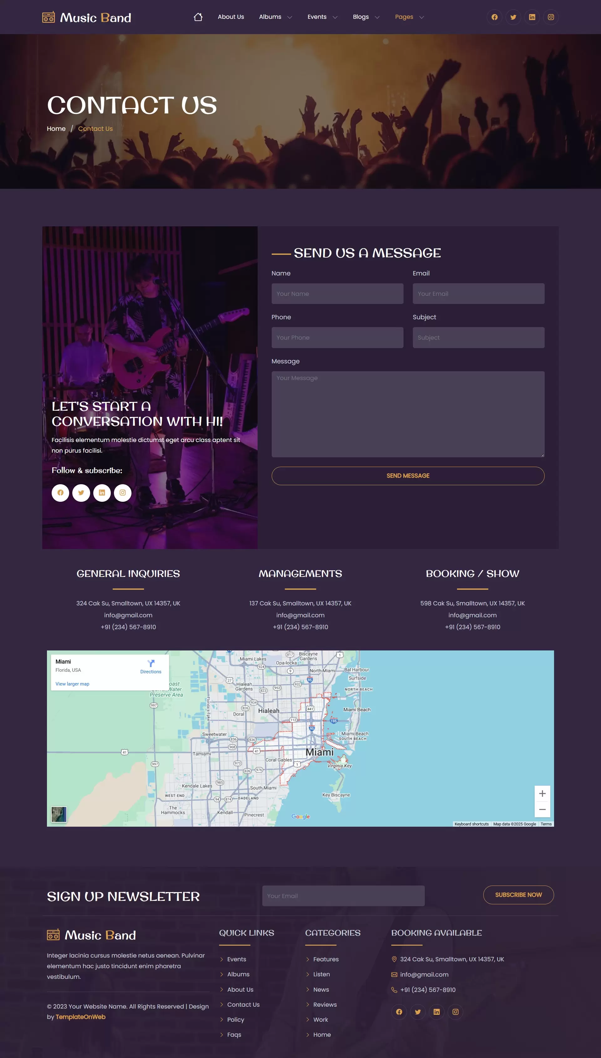 DJ contact form for booking and inquiries