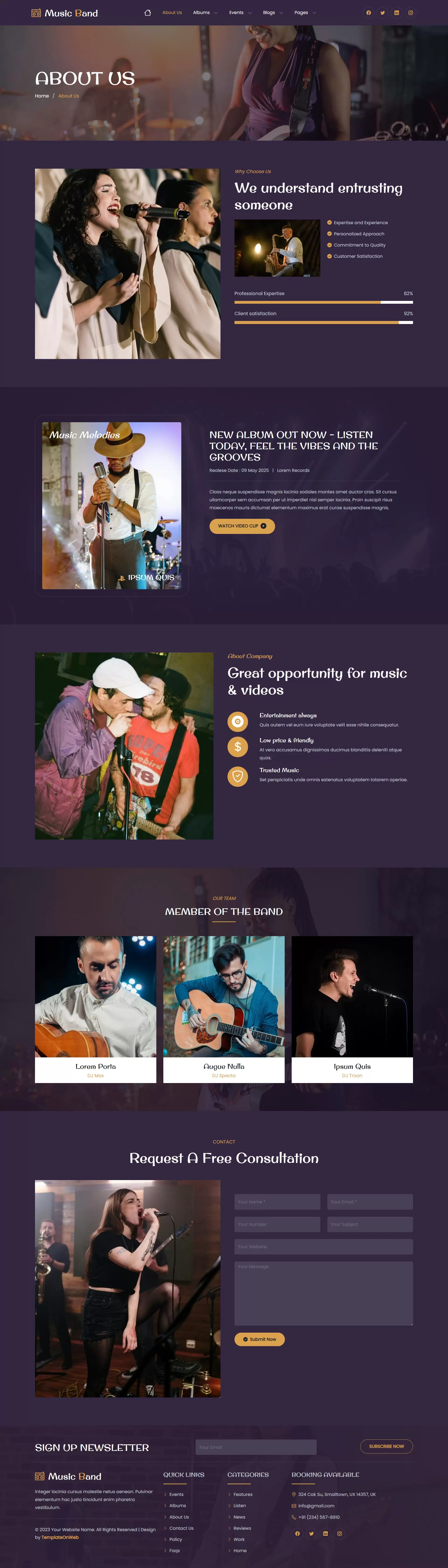 Biography, career highlights, stage photos, and press mentions