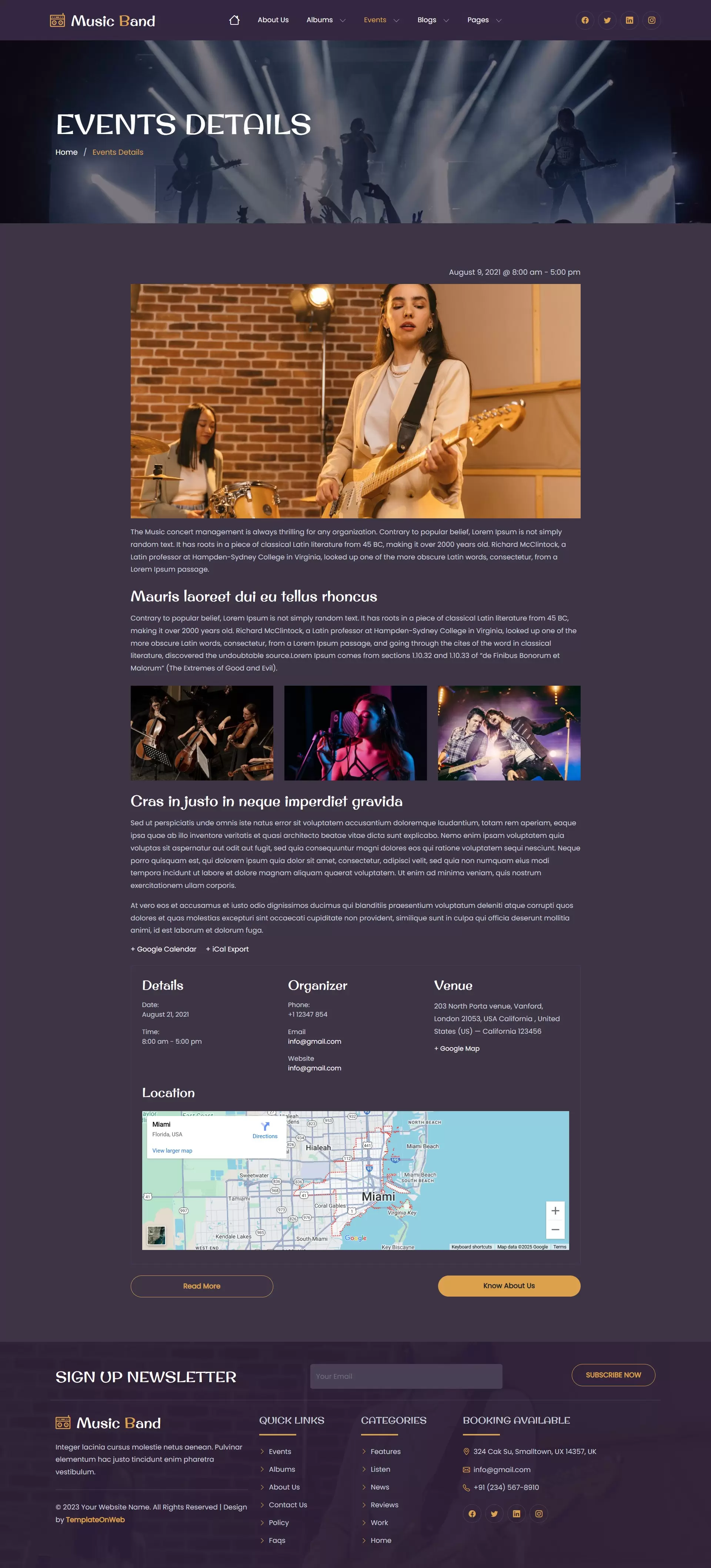 Map of venue location for upcoming DJ event