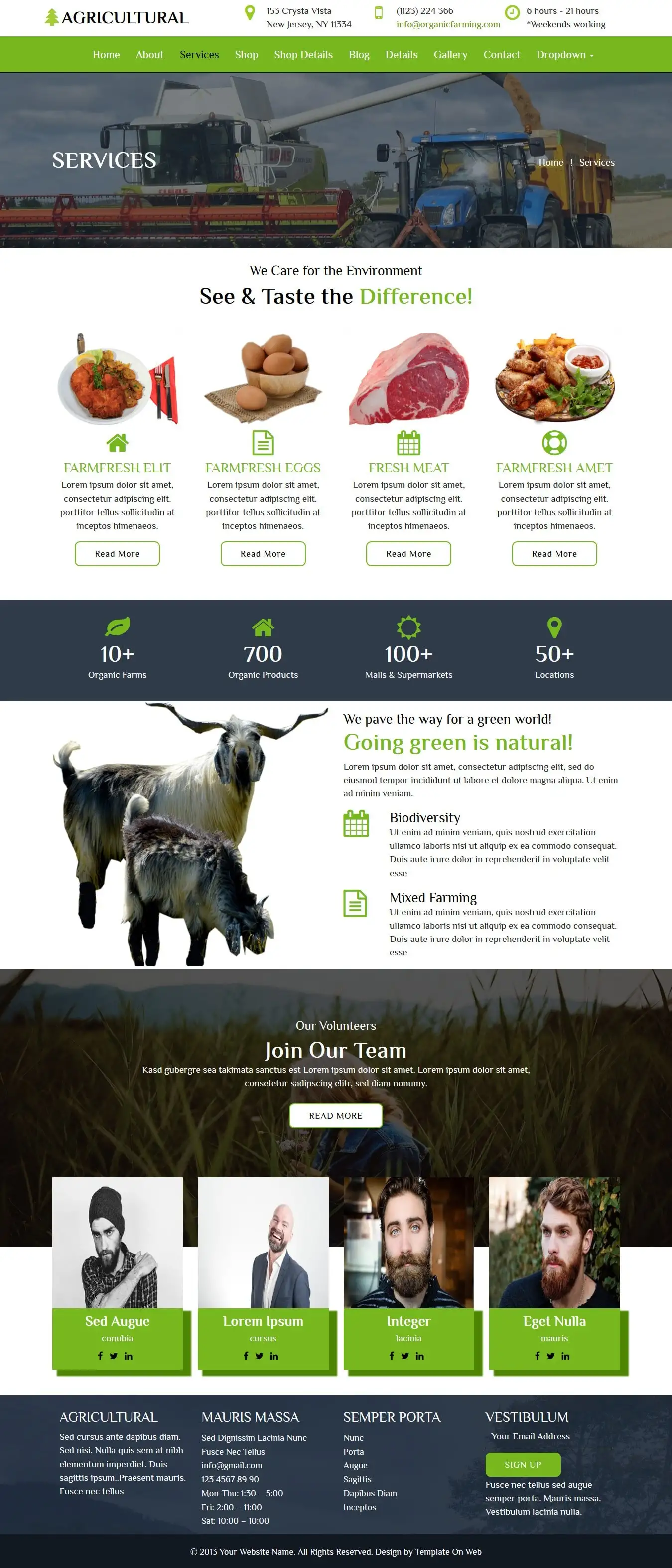 Agriculture company services page design