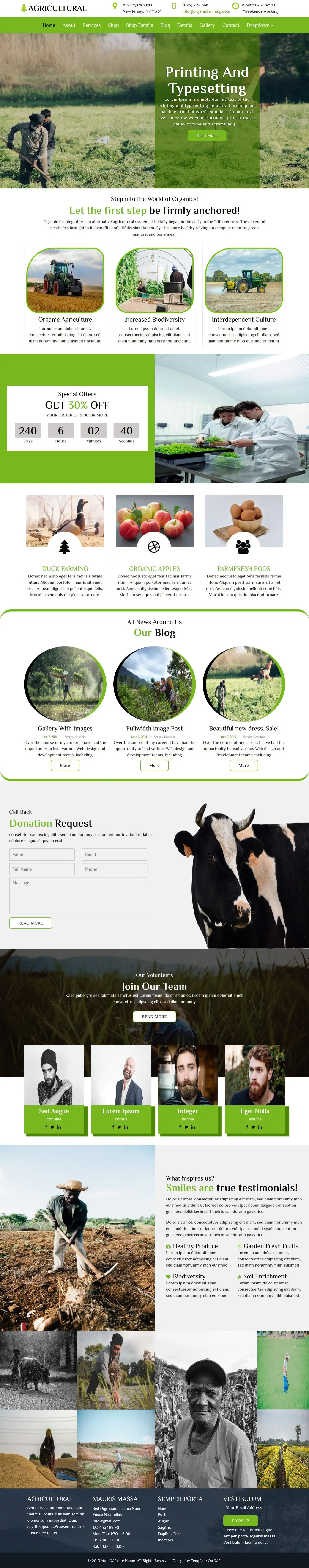 Agriculture website template home page html