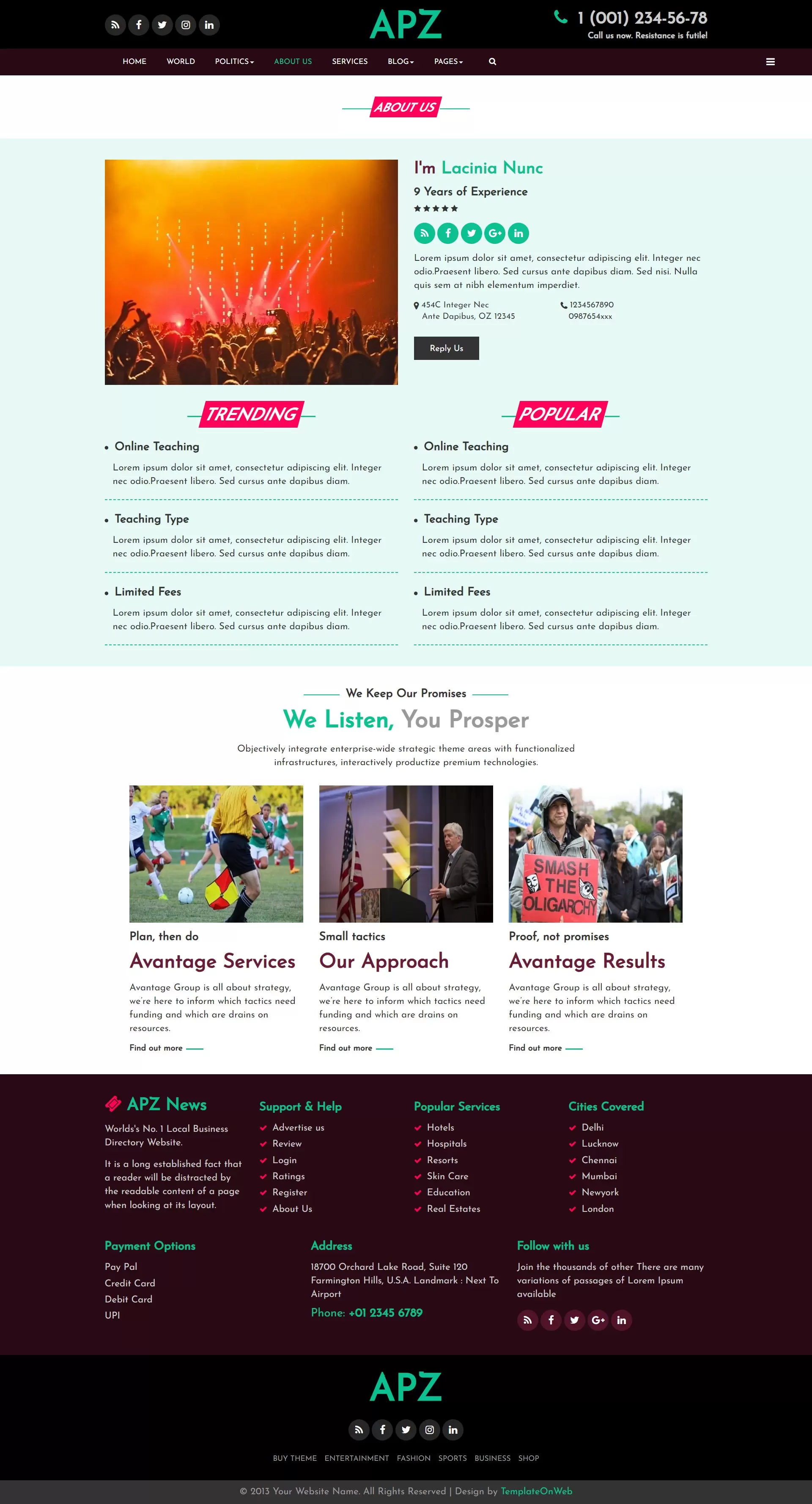 About us page for public news agency