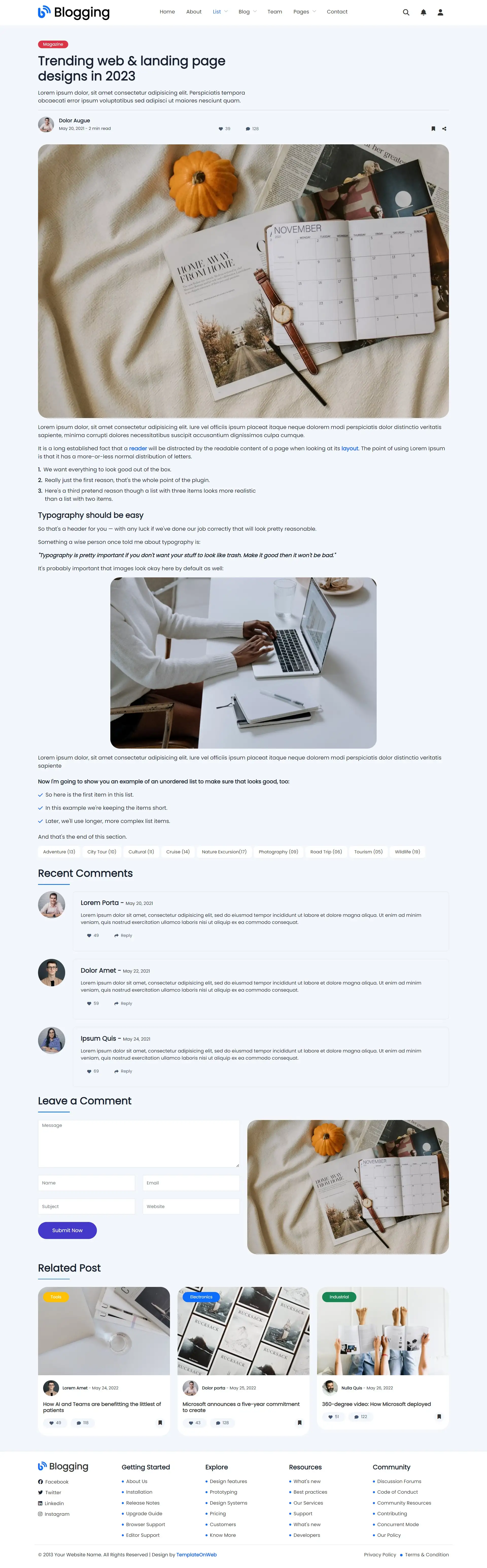 Blog category details page bootstrap 5