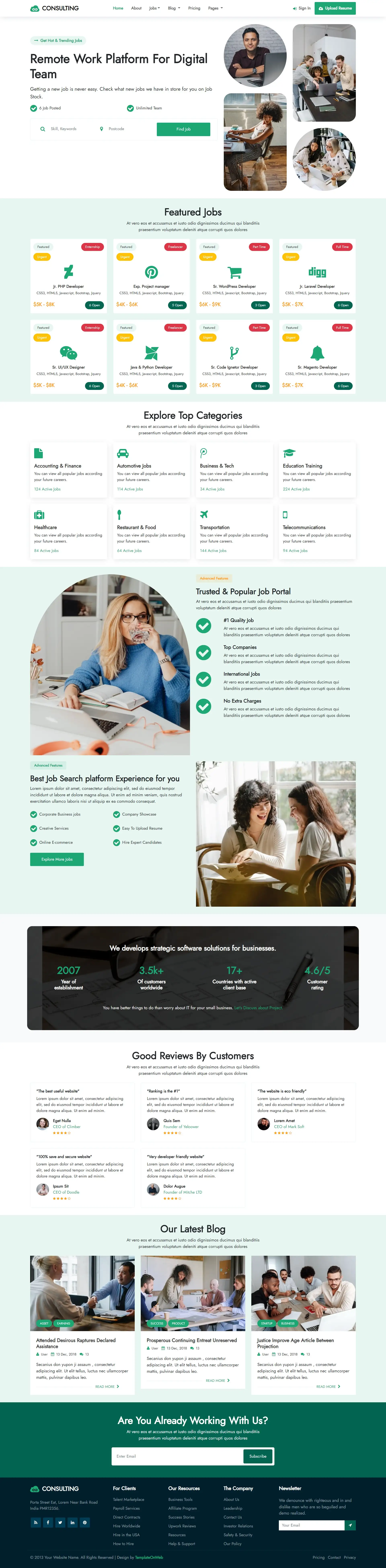 Consulting website template html