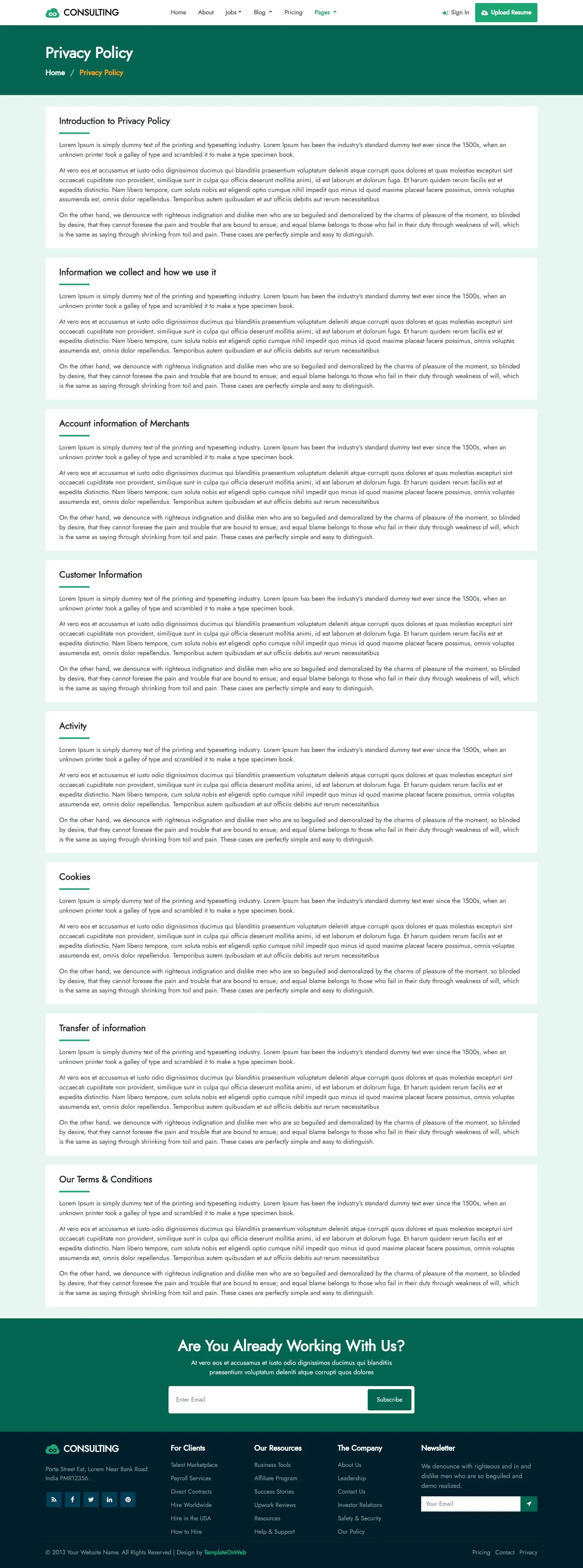 IT consulting terms condition html