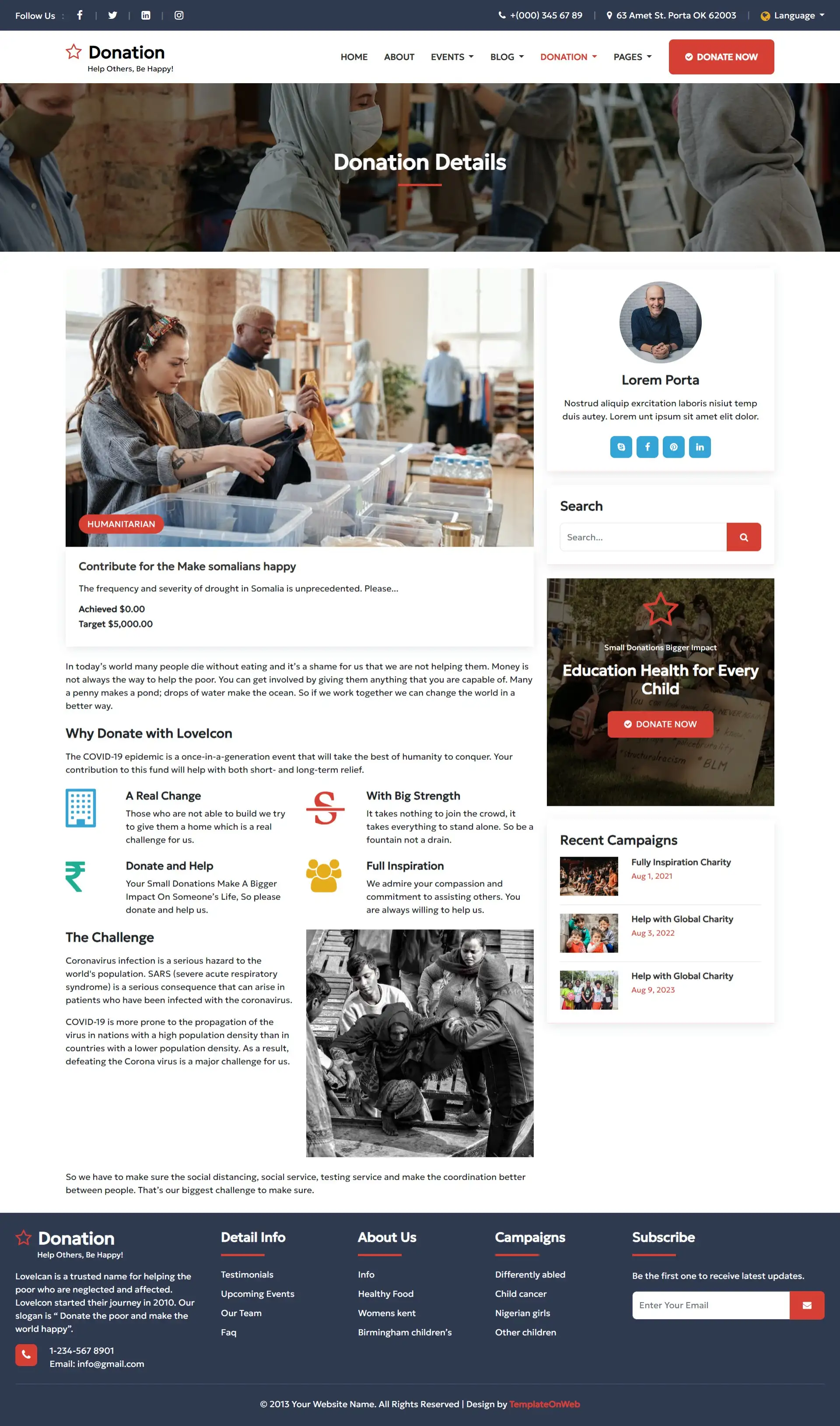 Contribute money page html