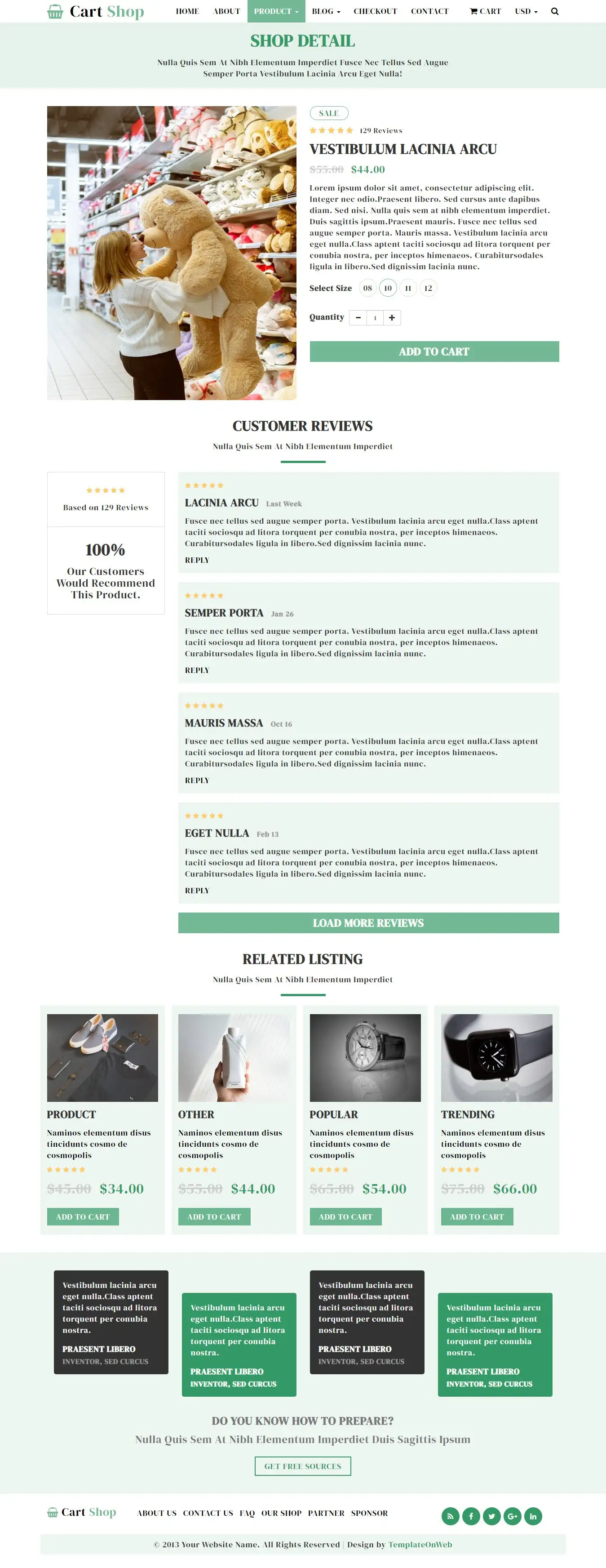 eCommerce product details page design