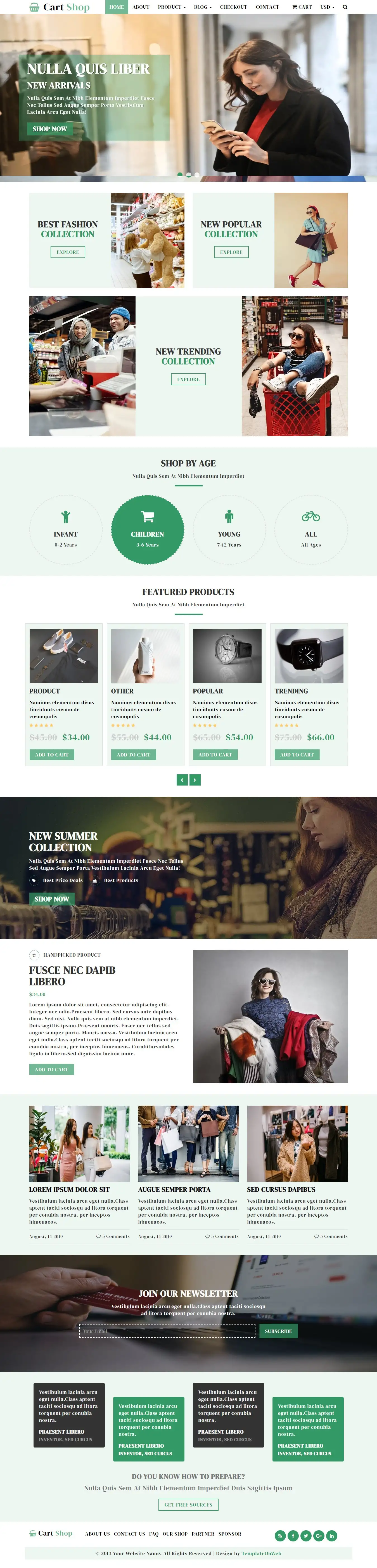 eCommerce responsive website template home