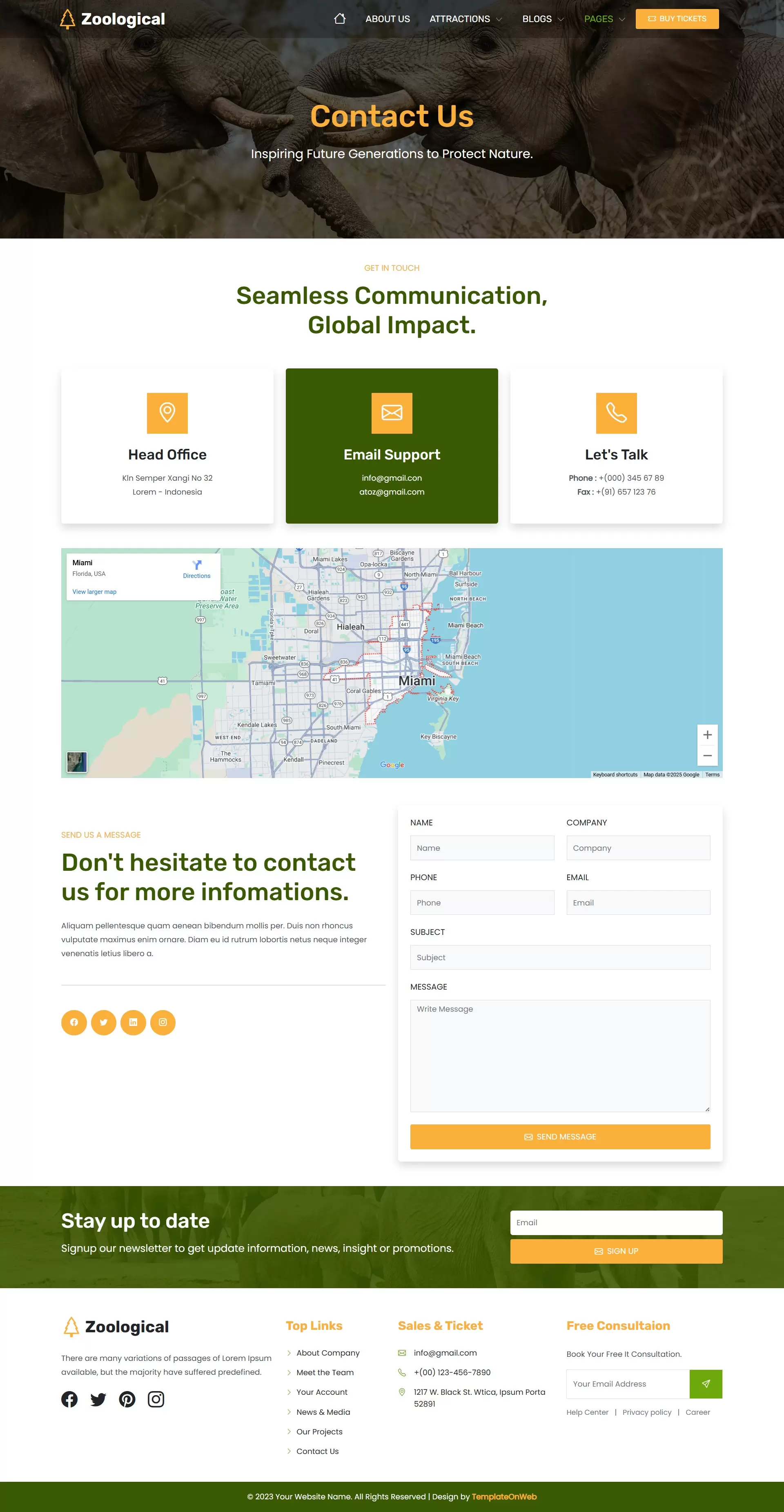 Wildlife tour provider company contact details