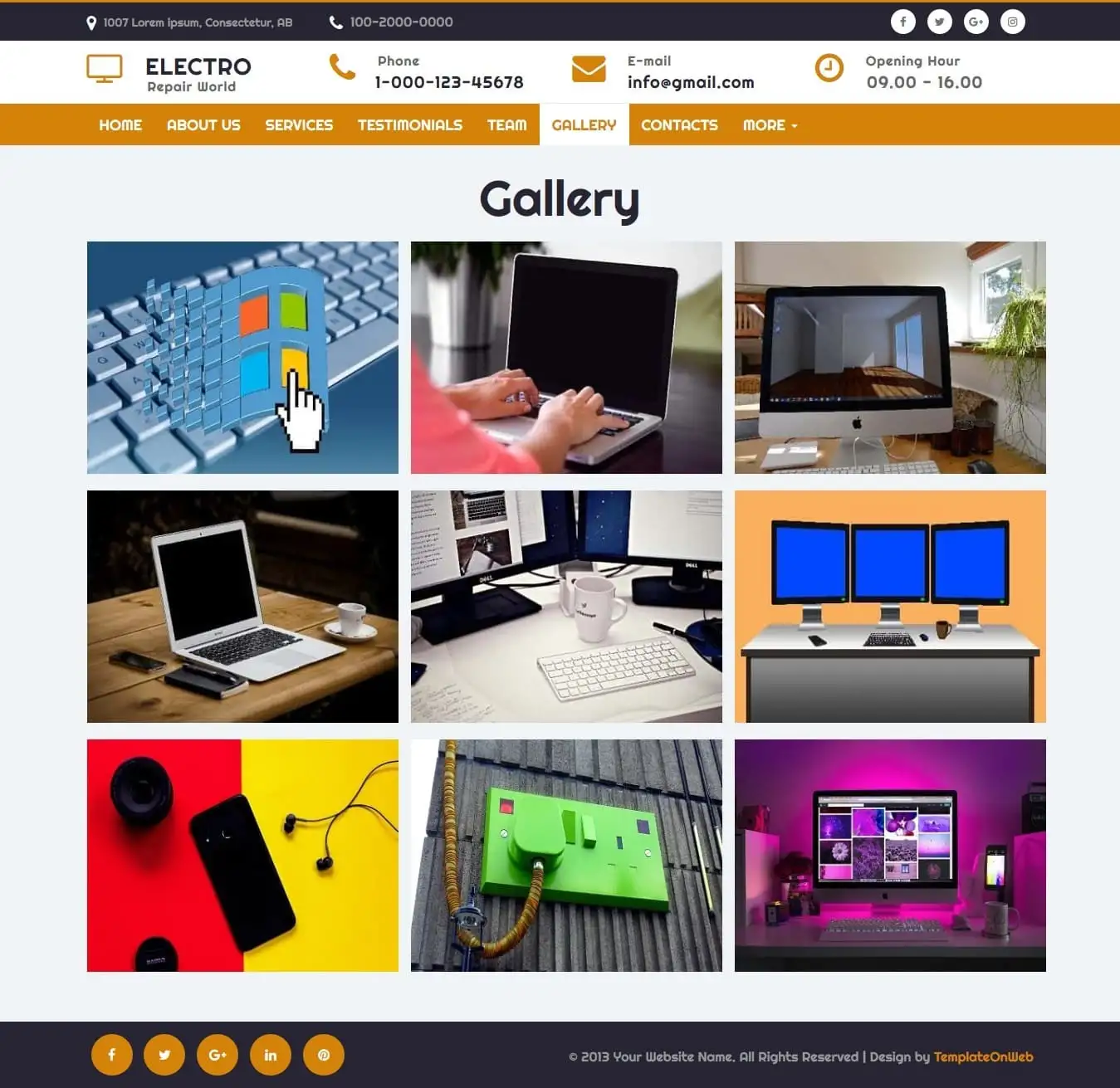 Electrical template product gallery screen