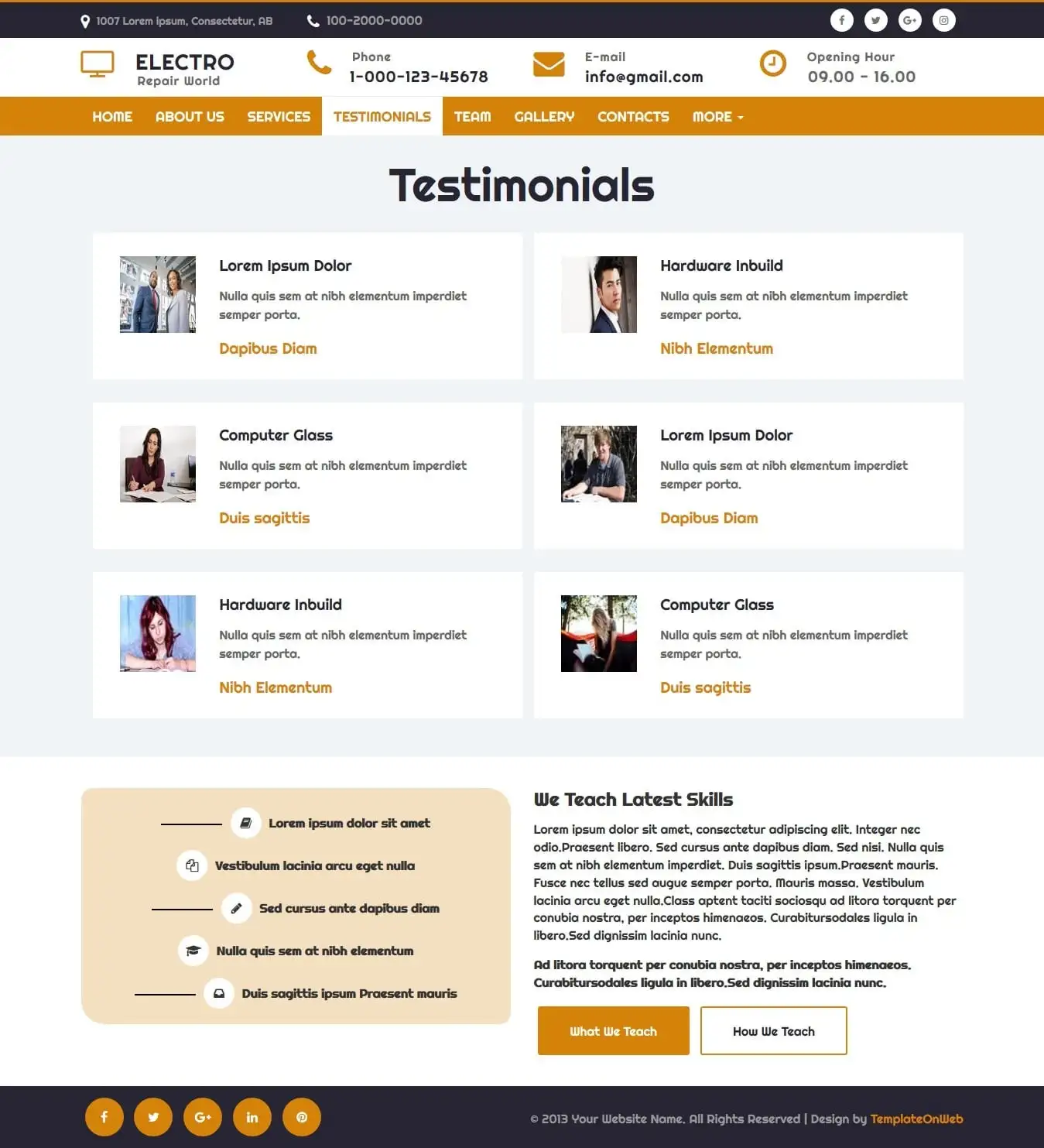 Electric field testimonial web page