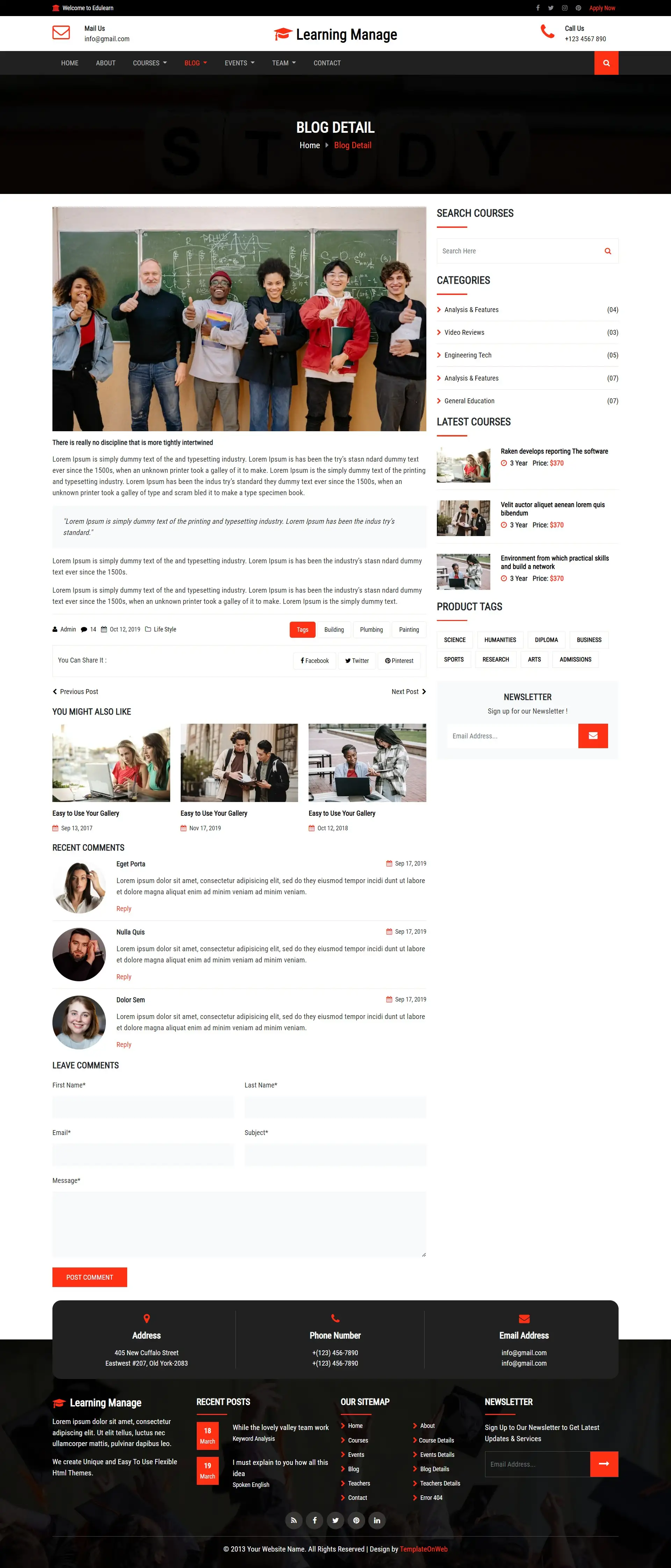 LMS blog details responsive page