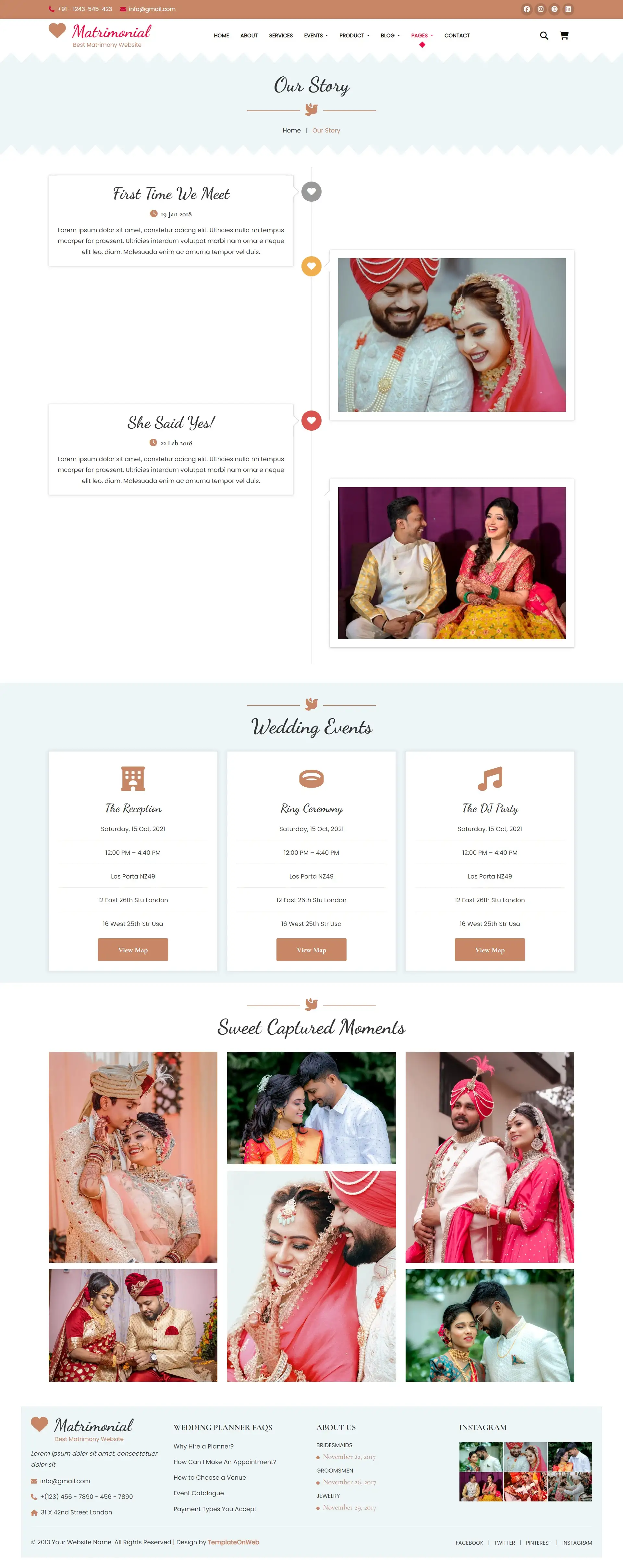 Bride & groom love story page design