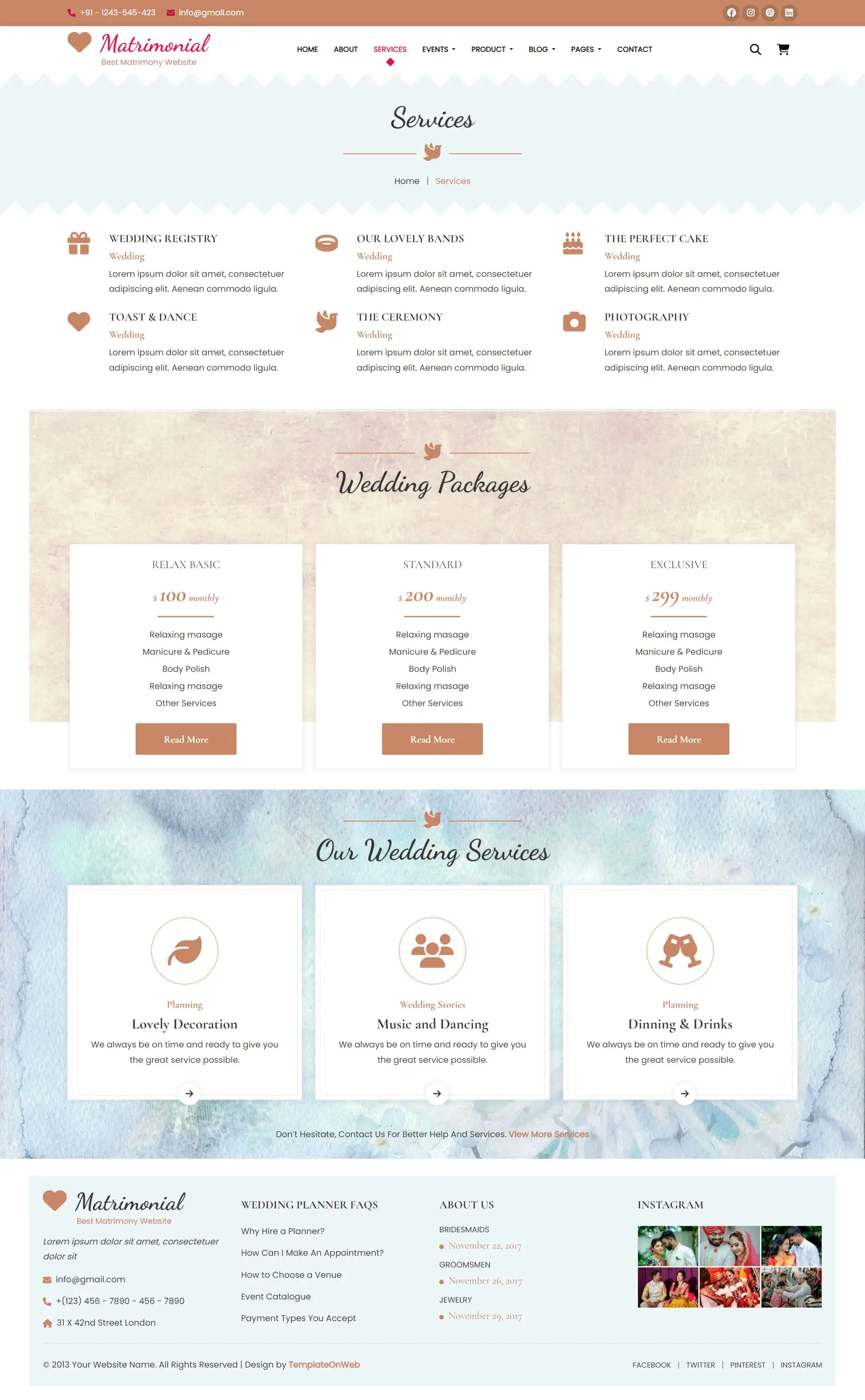 Indian matrimonial services page html design