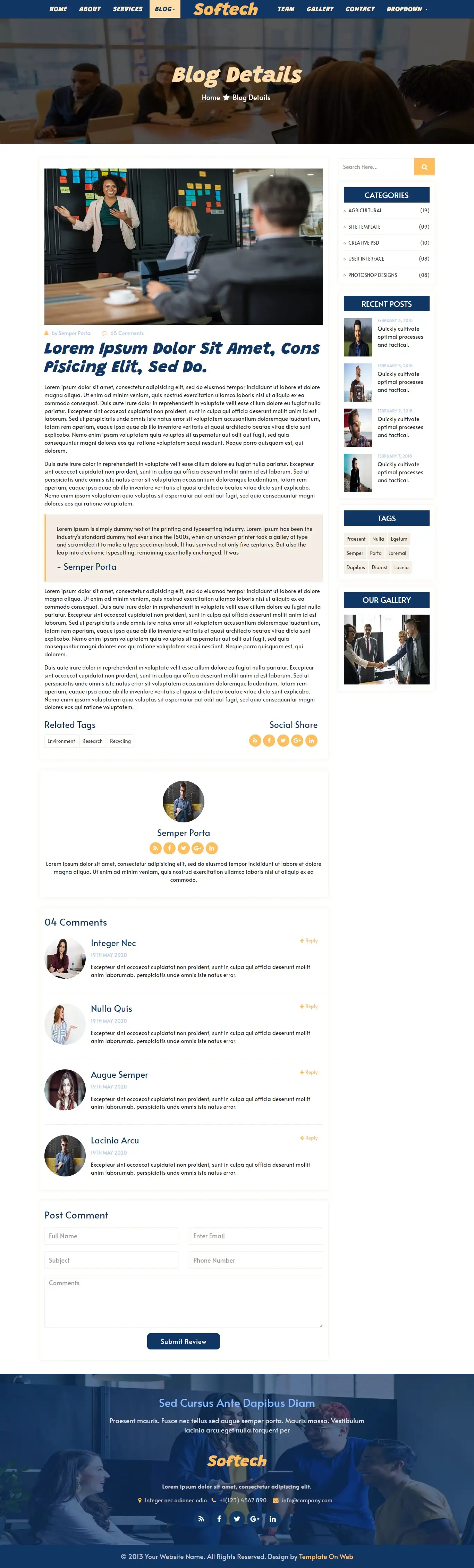 Bootstrap IT company blog details design