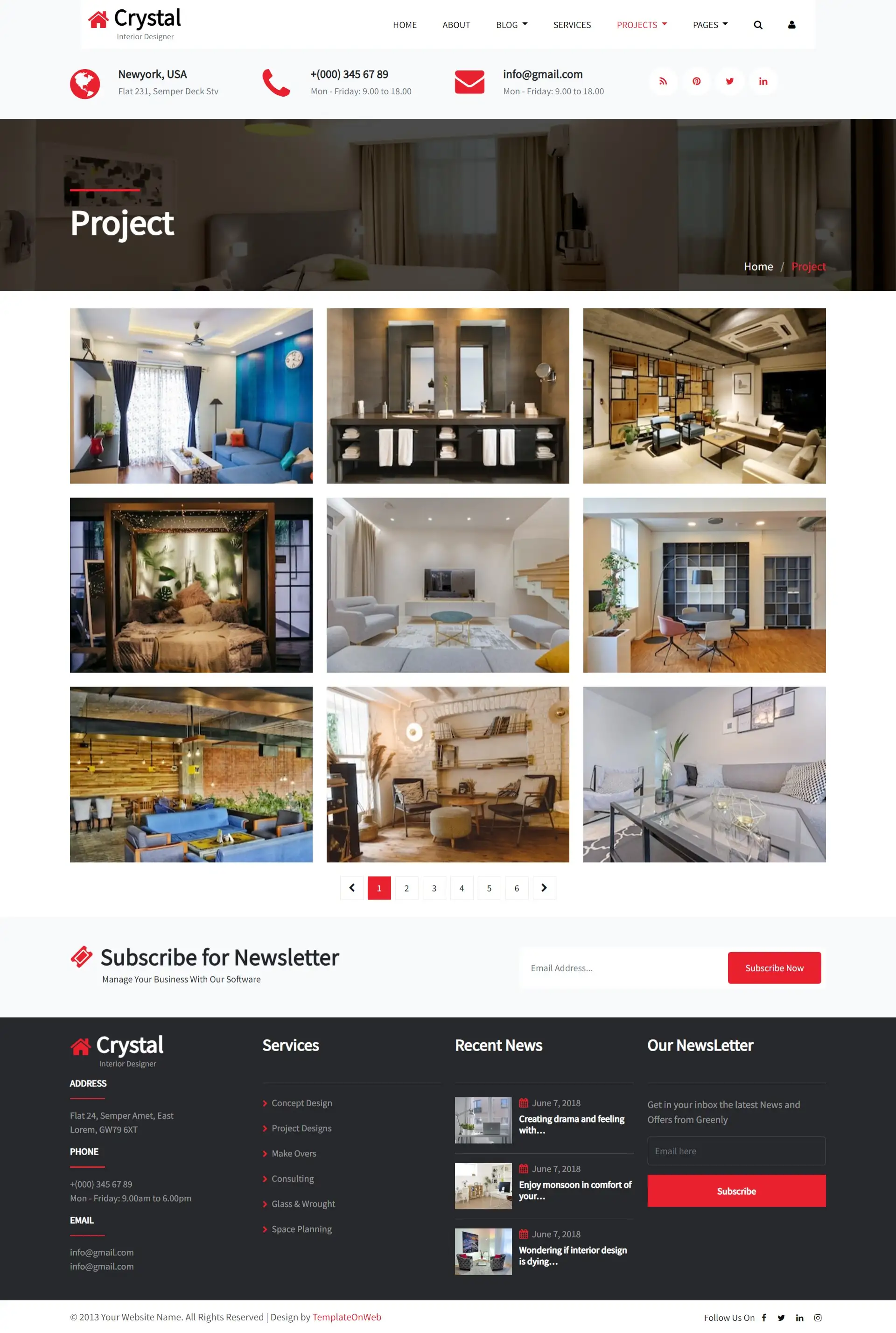 Architectural style projects html page