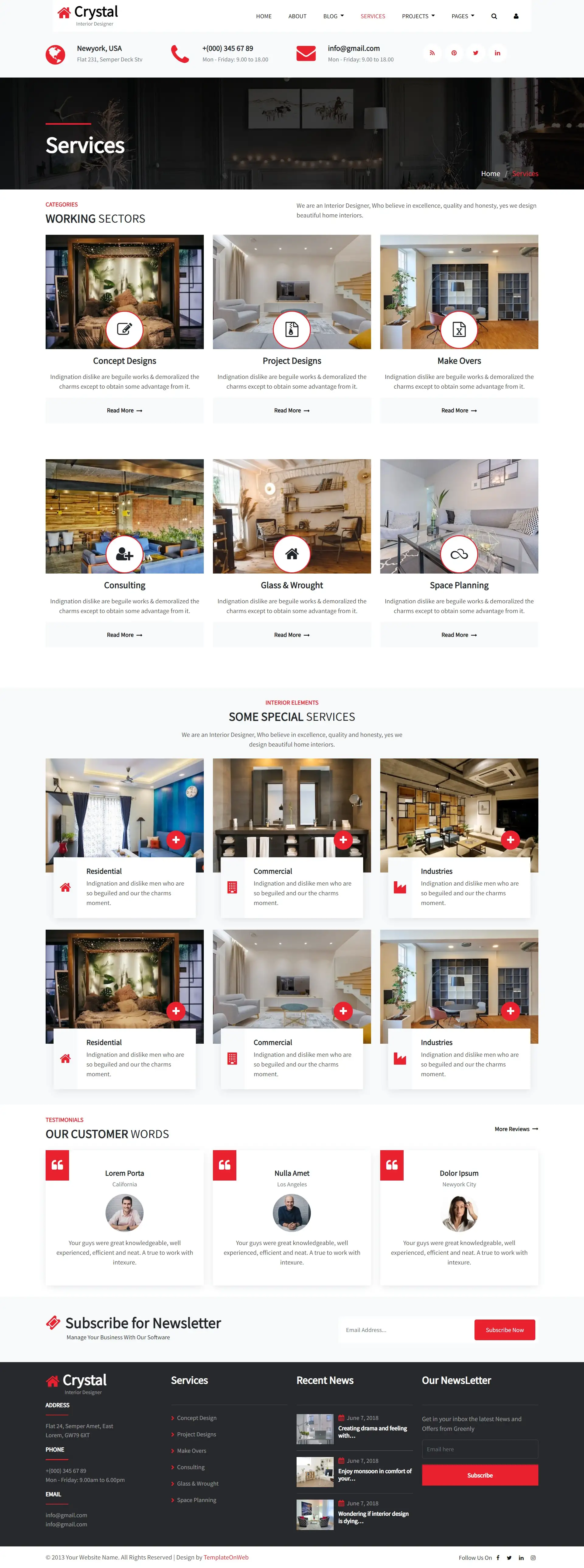 Interior designer services in bootstrap