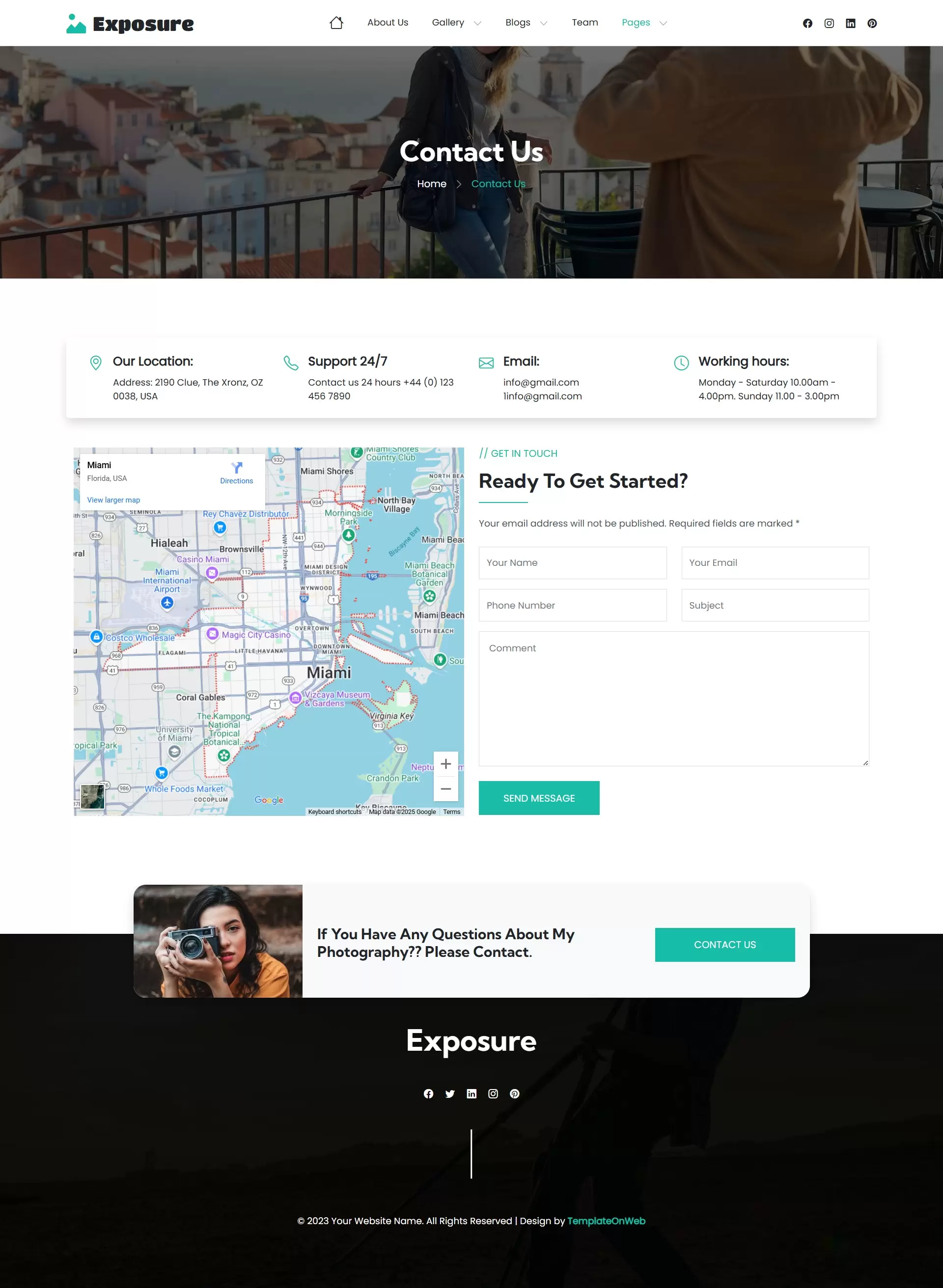 Allow clients to reach you easily, Showcase contact form and direct contact info