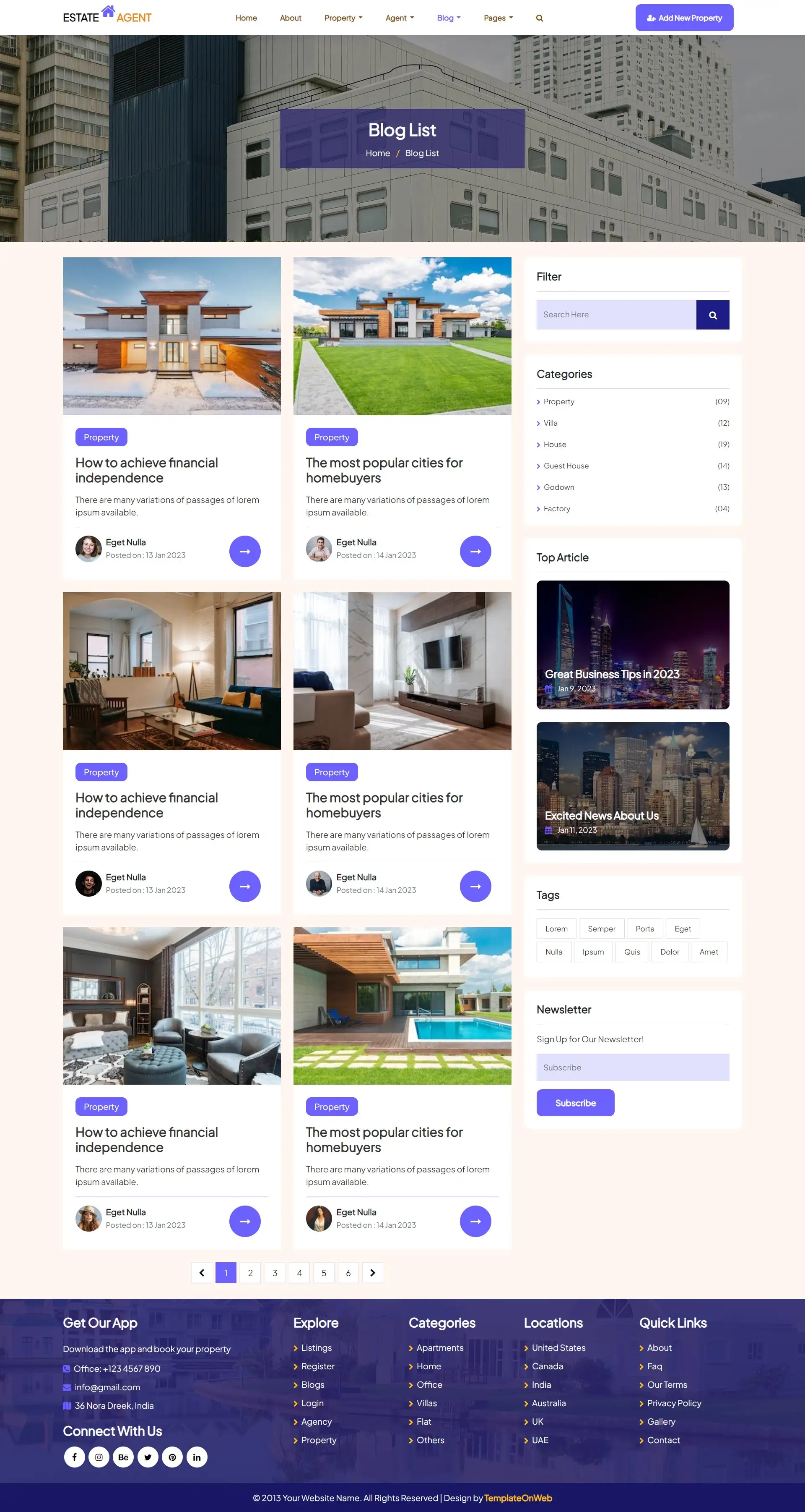 Realtor property rent and sell tips page