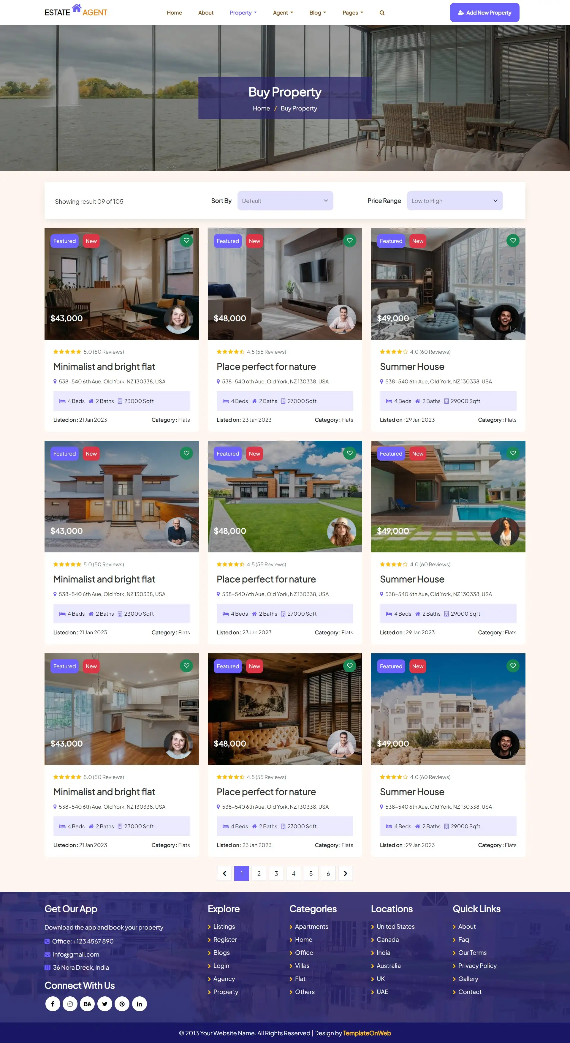 Brokers property listing page html web design